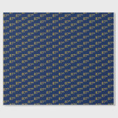 Blue, Faux Gold 87th (87th) Event Cadeaupapier (Vlak)