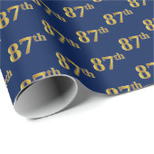 Blue, Faux Gold 87th (87th) Event Cadeaupapier (Rol Hoek)
