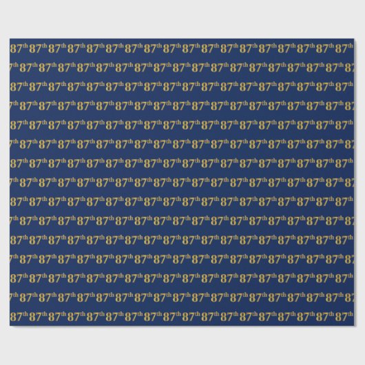 Blue, Faux Gold 87th (87th) Event Cadeaupapier (Vlak)