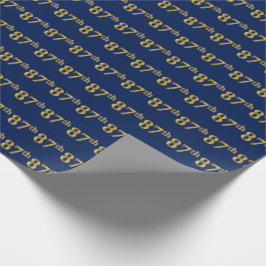 Blue, Faux Gold 87th (87th) Event Cadeaupapier