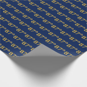 Blue, Faux Gold 87th (87th) Event Cadeaupapier
