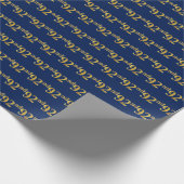 Blue, Faux Gold 92nd (negenennegentig) Event Cadeaupapier (Hoek)