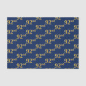Blue, Faux Gold 92nd (negenennegentig) Event Tissuepapier (Voorkant)