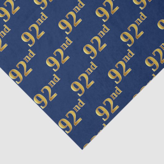 Blue, Faux Gold 92nd (negenennegentig) Event Tissuepapier (Detail)