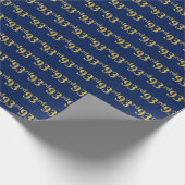 Blue, Faux Gold 93rd (negenenennegentig) event Cadeaupapier (Hoek)