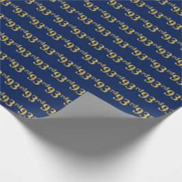 Blue, Faux Gold 93rd (negenenennegentig) event Cadeaupapier