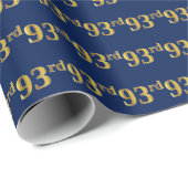 Blue, Faux Gold 93rd (negenenennegentig) event Cadeaupapier (Rol Hoek)