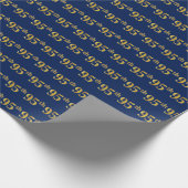 Blue, Faux Gold 95th (negenenvijftig) event Cadeaupapier (Hoek)