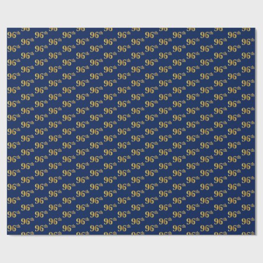Blue, Faux Gold 96th (96th) Event Cadeaupapier (Vlak)