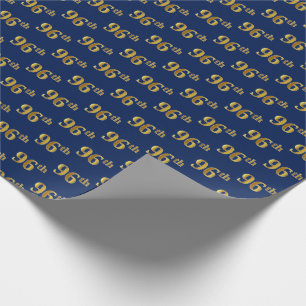Blue, Faux Gold 96th (96th) Event Cadeaupapier
