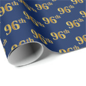 Blue, Faux Gold 96th (96th) Event Cadeaupapier (Rol Hoek)