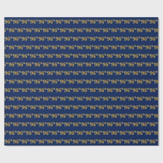 Blue, Faux Gold 96th (96th) Event Cadeaupapier (Vlak)
