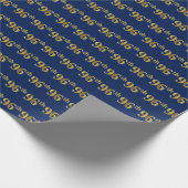 Blue, Faux Gold 96th (96th) Event Cadeaupapier (Hoek)