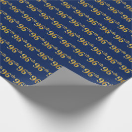 Blue, Faux Gold 96th (96th) Event Cadeaupapier