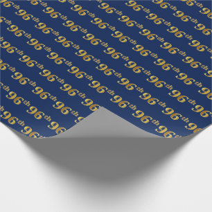 Blue, Faux Gold 96th (96th) Event Cadeaupapier