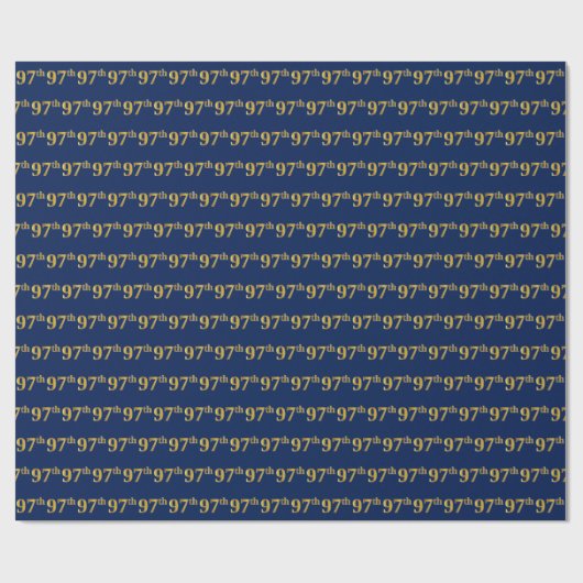 Blue, Faux Gold 97th (97th) Event Cadeaupapier (Vlak)