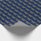 Blue, Faux Gold 98th (negenenennegentig) Event Cadeaupapier (Hoek)