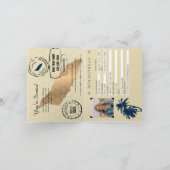 Blue Faux Gold Foil Aruba Passport Birthday (Binnen)