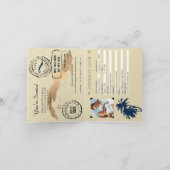 Blue Faux Gold Foil Cuba Wedding Passport (Binnen)
