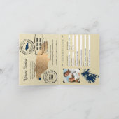 Blue Faux Gold Foil Jamaica Wedding Passport (Binnen)
