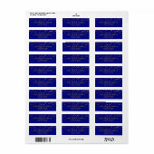 Blue Faux Gold Folie Confetti Etiket (Full Sheet)