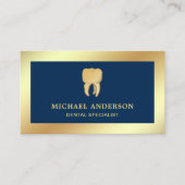 Blue Faux Gold Folie Tand Tandheelkundige kliniek  Visitekaartje (Voorkant)