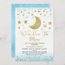 Blue Faux Gold glinstert over het Moon Baby shower