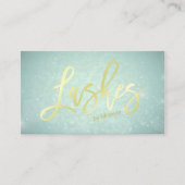 Blue Faux Gold Lashes Script Makeup Artist Afsprakenkaartje (Voorkant)