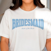 Blue Faux Lace BRIDESMAID Bachelorette T-shirt