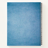 Blue Faux Leather Texture-design op maat Notitieboek (Achterkant)