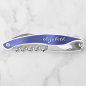 Blue Faux, Metaal aangepast script geborsteld Kurkentrekker (Achterkant)