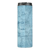 Blue Faux Old Wereldkaart Design, Thermal Tumbler Thermosbeker (Achterkant)