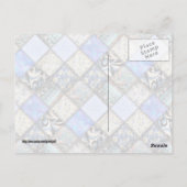 Blue Faux Patchwork Quilting Pattern Briefkaart (Achterkant)