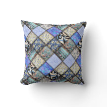 Blue Faux Patchwork Quilting Pattern
