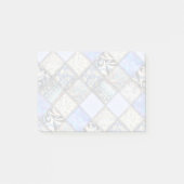 Blue Faux Patchwork Quilting Pattern Post-it® Notes (Voorkant)