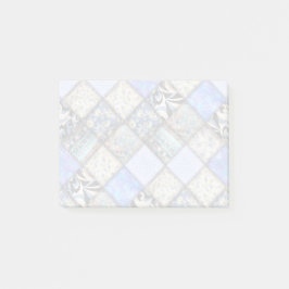 Blue Faux Patchwork Quilting Pattern Post-it® Notes
