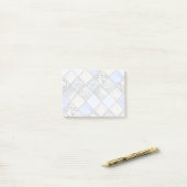 Blue Faux Patchwork Quilting Pattern Post-it® Notes (Op bureau)