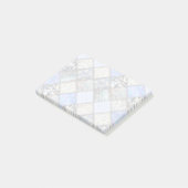 Blue Faux Patchwork Quilting Pattern Post-it® Notes (Schuin)
