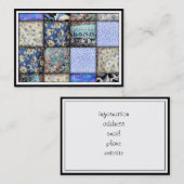 Blue Faux Patchwork Quilting Pattern Visitekaartje (Voorkant / Achterkant)