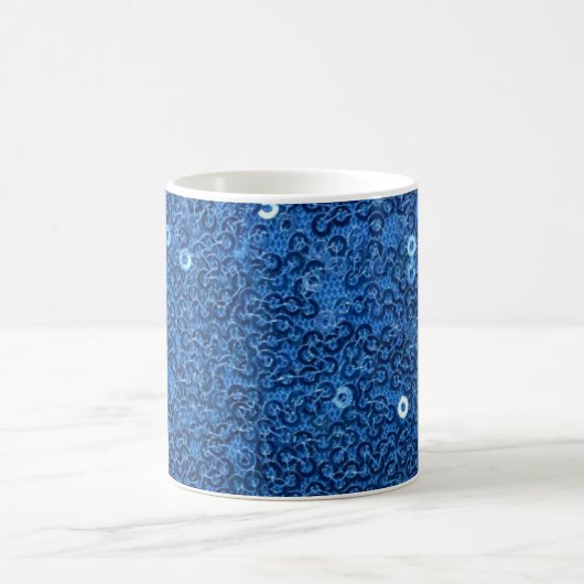 Blue Faux Sequin Coffee Mok (Center)