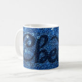Blue Faux Sequins Cheers Coffee Celebration Mok (Voorkant links)