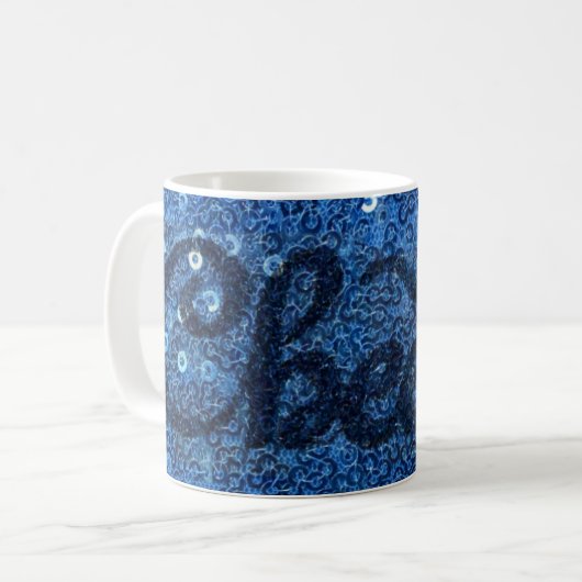 Blue Faux Sequins Cheers Coffee Celebration Mok (Voorkant links)