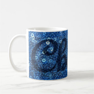 Blue Faux Sequins Cheers Coffee Celebration Mok