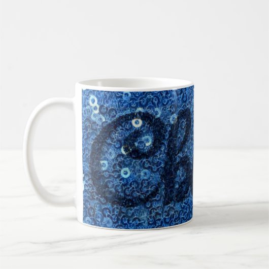 Blue Faux Sequins Cheers Coffee Celebration Mok (Links)