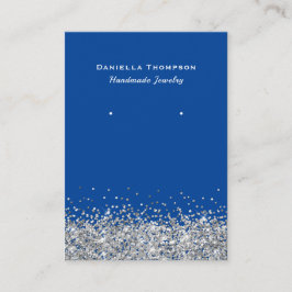 Blue Faux Silver Glitter Jewelry Waring Display Visitekaartje