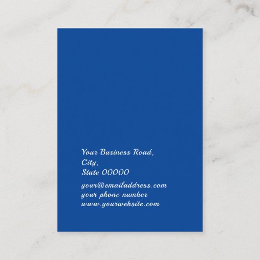 Blue Faux Silver Glitter Jewelry Waring Display Visitekaartje (Achterkant)