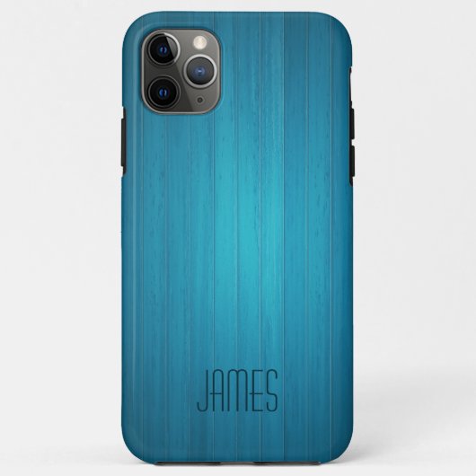 Blue Faux Wood Case-Mate iPhone Case (Achterkant)