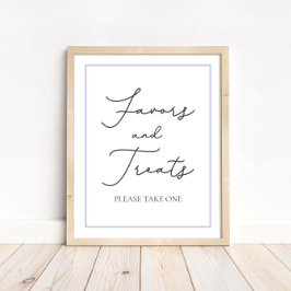 Blue Favors and Treats Baby shower Tafelteken Poster