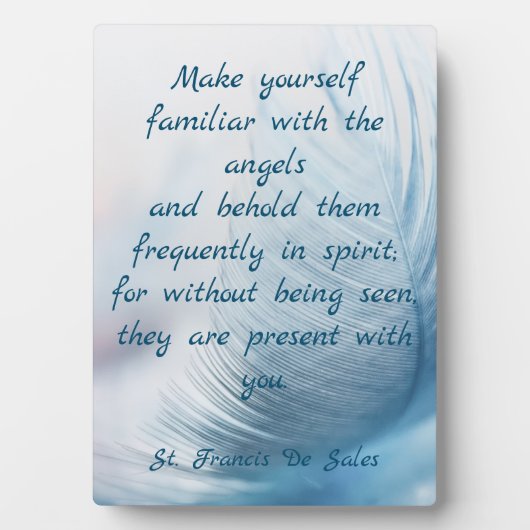 Blue Feather Angel Saint Francis Quote Fotoplaat (voorkant)