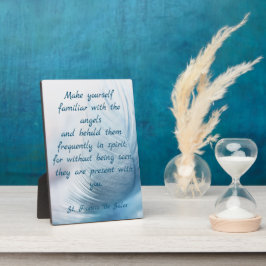 Blue Feather Angel Saint Francis Quote Fotoplaat